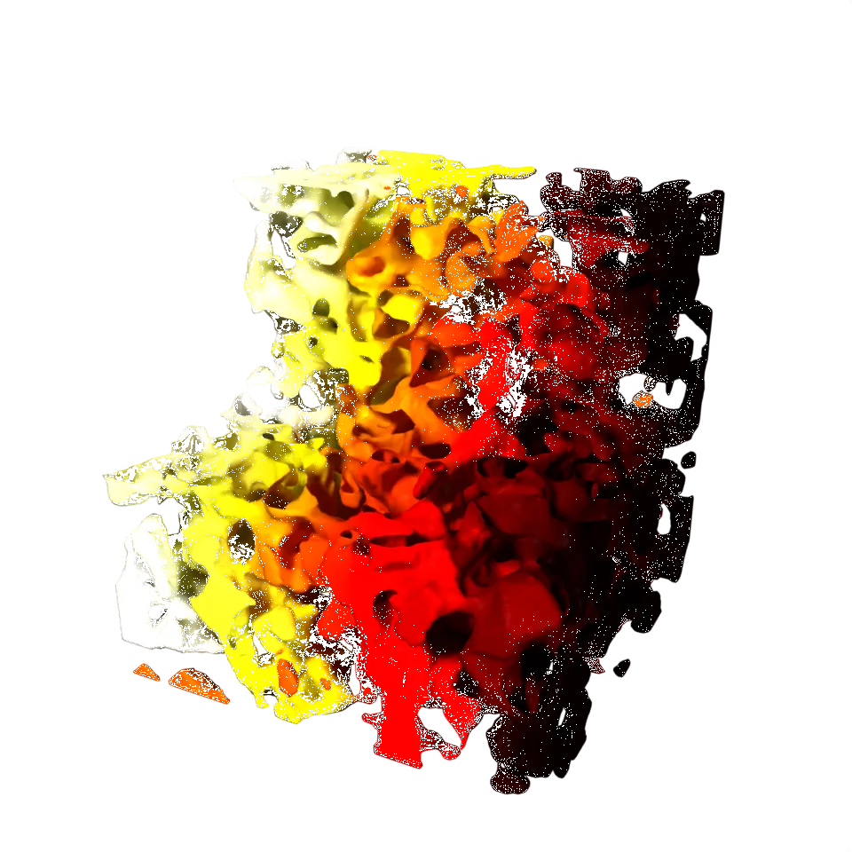 Computed example of Conductivity on a synthetic porous material