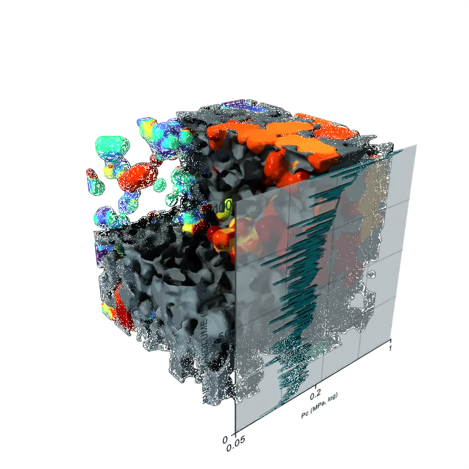 Computed example of Injection on a synthetic porous material