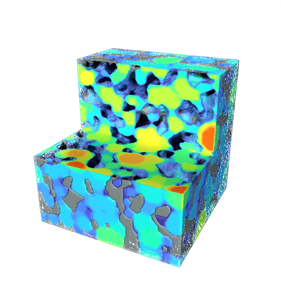 Computed example of Pore Size on a synthetic porous material