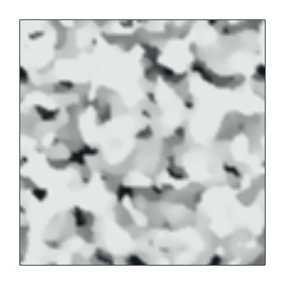 Computed example of SEM View on a synthetic porous material