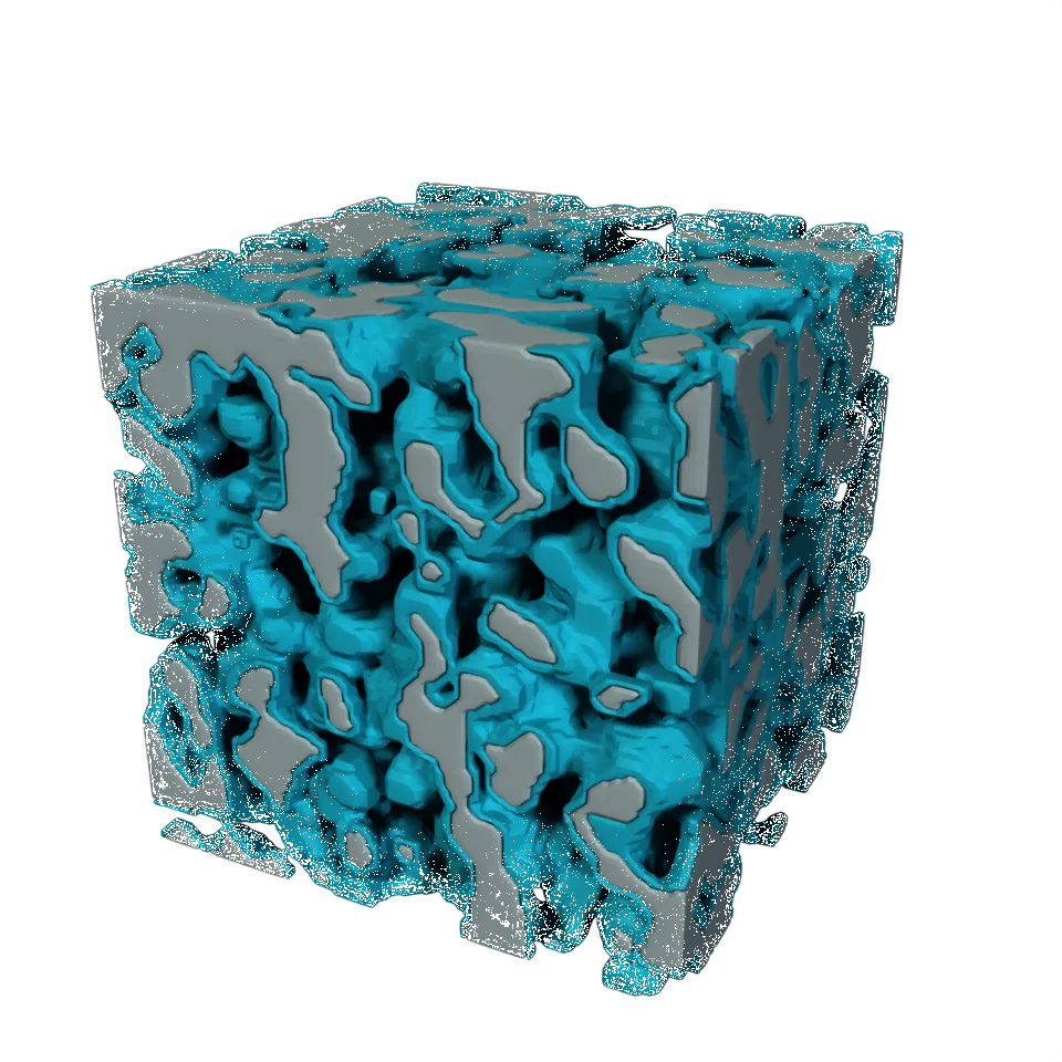 Computed example of Surface Area on a synthetic porous material